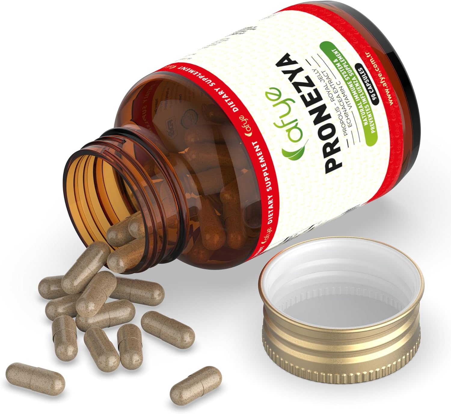 Immune Support Supplement with Propolis, Royal Jelly, Echinacea, Vitamin C - Enhance Health with Plant-Based Capsules - 90 Count