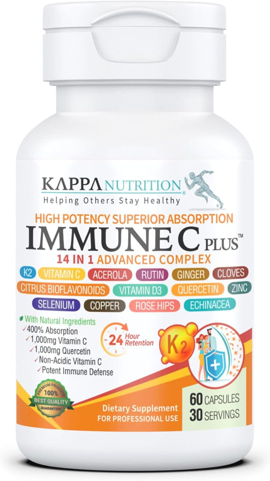 Immune Support Supplement with Quercetin, Vitamin C, Zinc, and Vitamin D3 - 60 Count