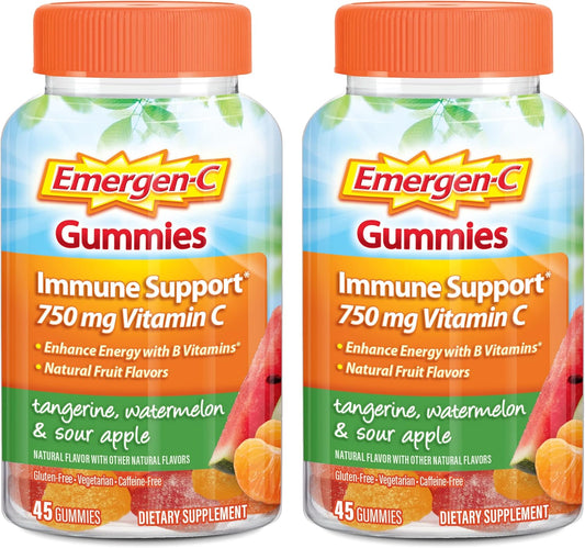 Immune Support Vitamin C Gummies - Tangerine, Watermelon, Sour Apple - 90 Count, 2 Pack