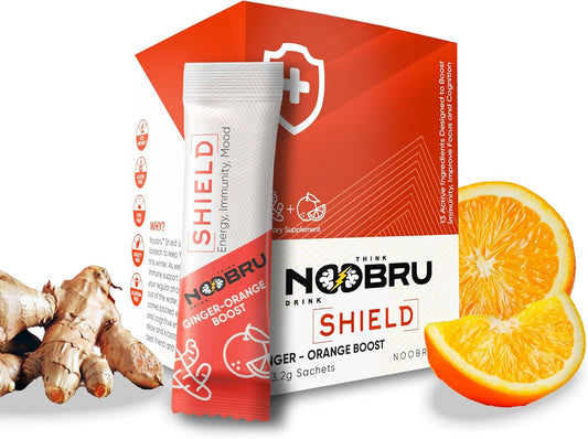Immune System Booster with Vitamin C, Ginger, and Nootropic Blend - Health Supplements for Sharp Mind and Body