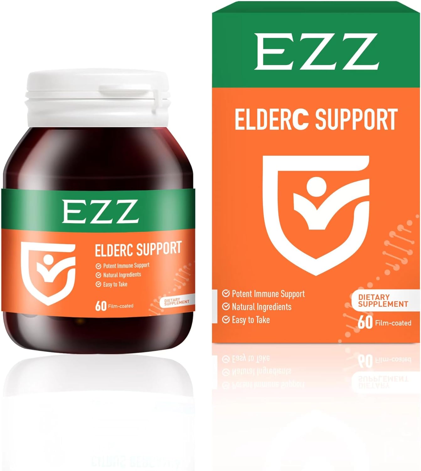Immune System Boosting Vitamin C Capsules with Ascorbic Acid, Elderberry, Cherry, and Zinc - Healthy Support Supplement for Adults