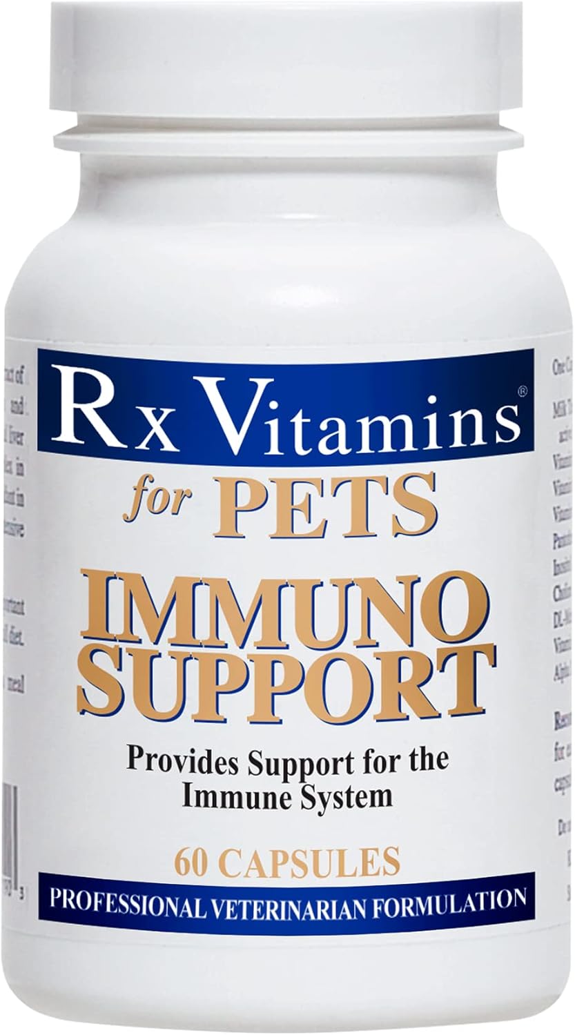 Immune System Support Capsules for Dogs & Cats - Promotes Brain Function, Bone Health, Muscle Health, Stress Relief, and Anti-Aging - 60 Caps