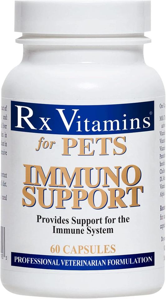 Immune System Support Capsules for Dogs & Cats - Promotes Brain Function, Bone Health, Muscle Health, Stress Relief, and Anti-Aging - 60 Caps