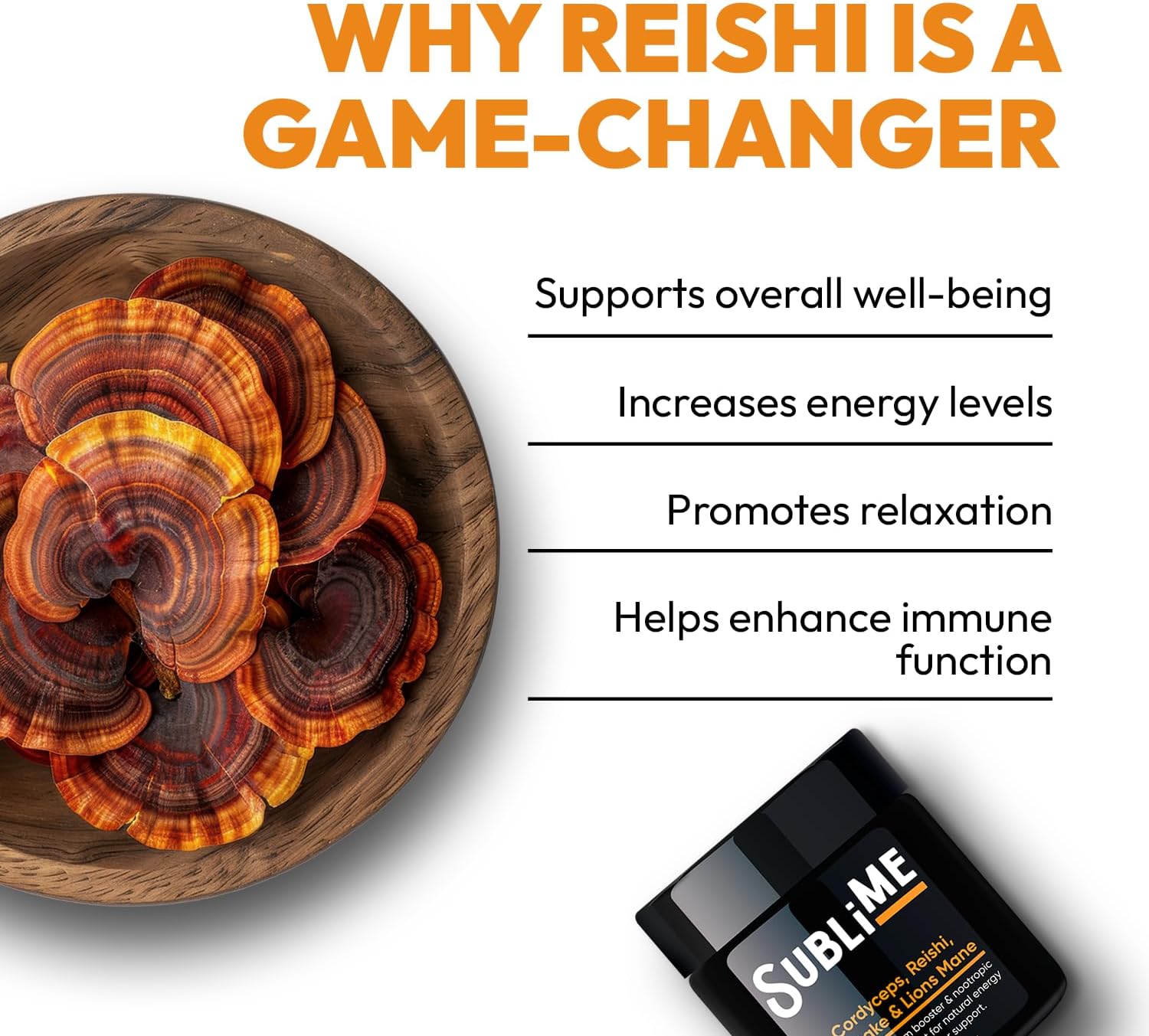 Immune System Support Dietary Supplement with Cordyceps, Reishi, Shiitake & Lions Mane - 90 Capsules, 45g
