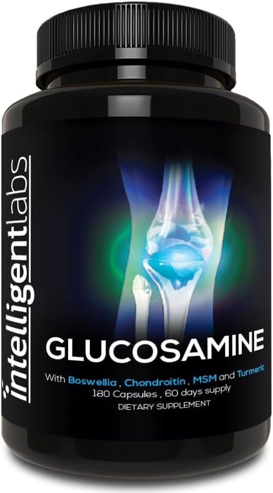 Immune System Support Joint Care Supplements | Glucosamine, Chondroitin, MSM | Turmeric, Boswellia, Quercetin | 180 Capsules