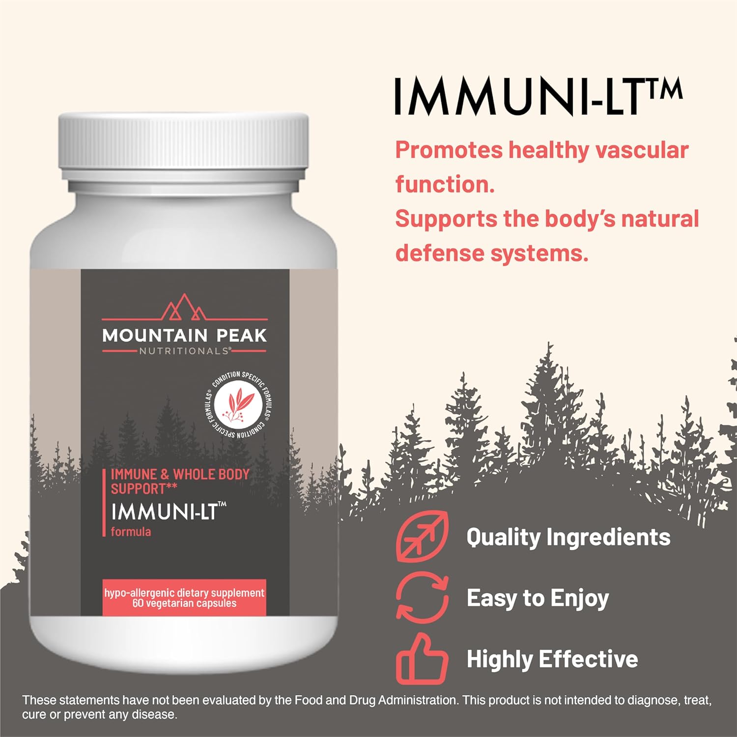 Immuni-LT: Immune System & Body Support Supplement - Potent Immune Booster with Essential Nutrients (60 Vegetarian Capsules)