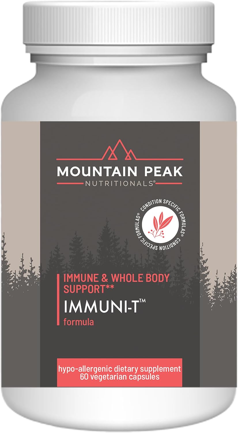 Immuni-T by Mountain Peak Nutritionals: Respiratory & Immune Support with Zinc, Vitamins A, C, B6 - Hypoallergenic (60 Capsules)