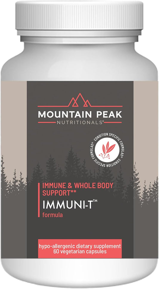 Immuni-T by Mountain Peak Nutritionals: Respiratory & Immune Support with Zinc, Vitamins A, C, B6 - Hypoallergenic (60 Capsules)