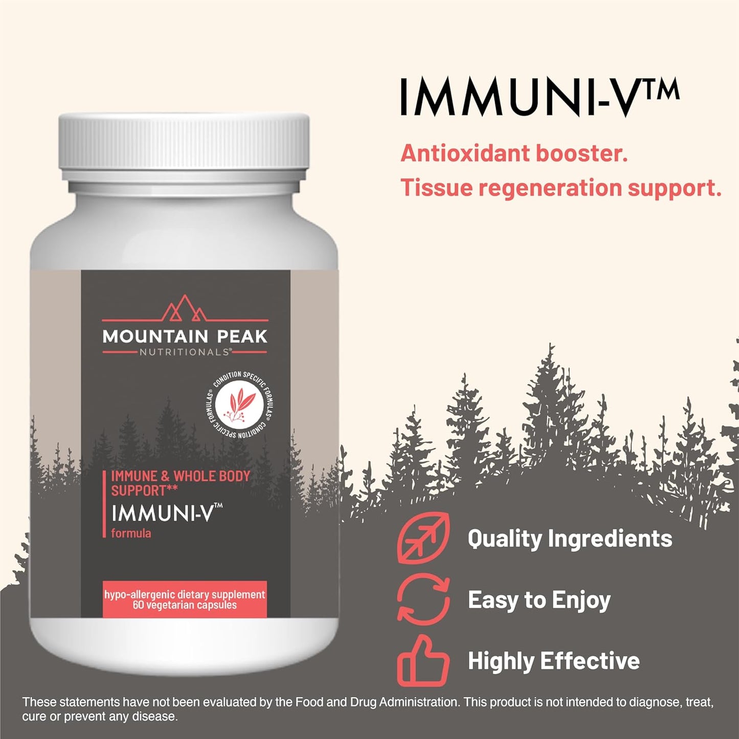 Immuni-V Immune System Support Supplement with Antioxidants - Boost Overall Health with Humic Acid, Olive Extract, & Elderberry - 60 Capsules