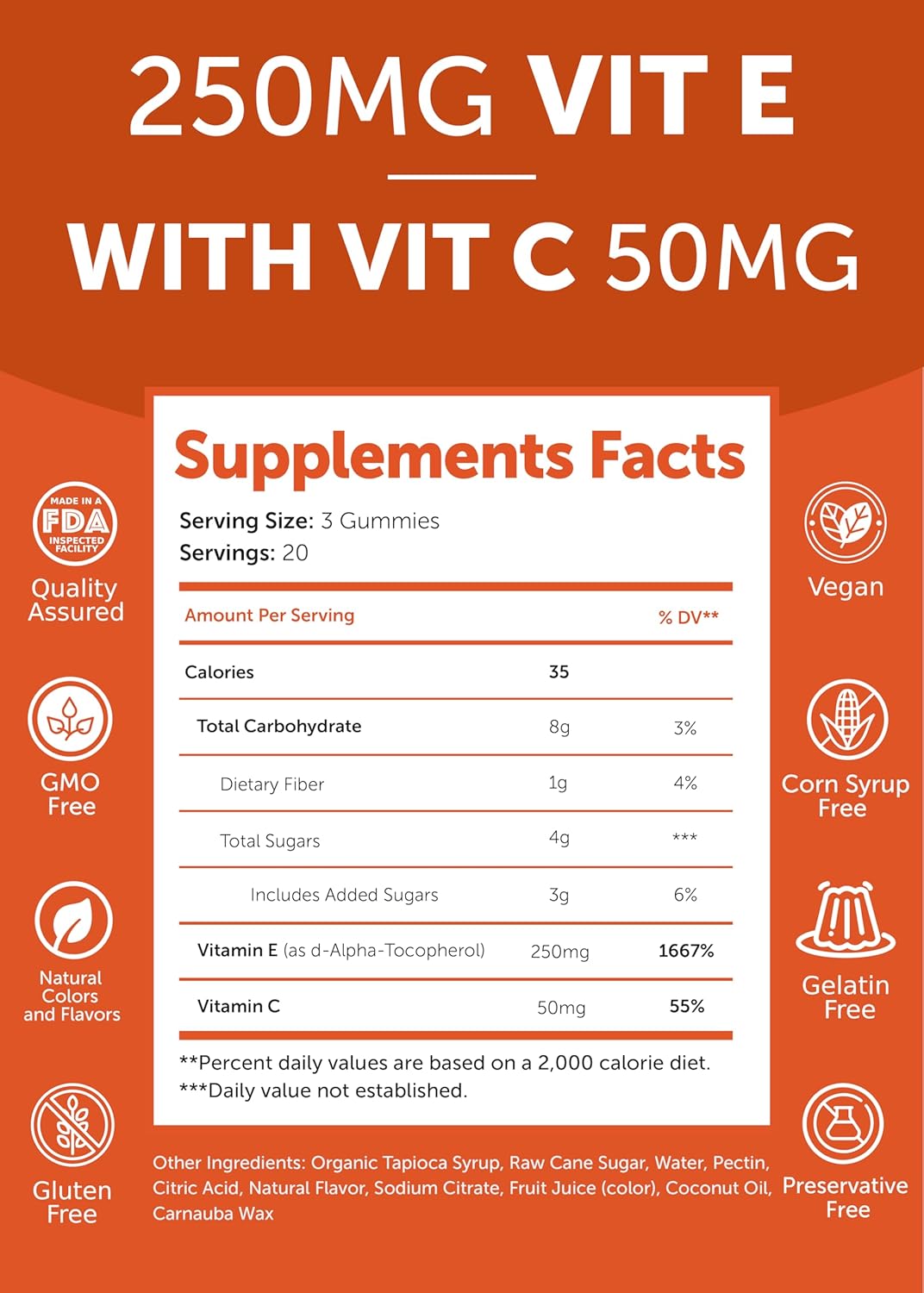 Immunity, Bone, and Mood Support Gummy Bundle with Vitamin D3 and E - 250mg 1000iu Natural Vitamin E + C Supplements