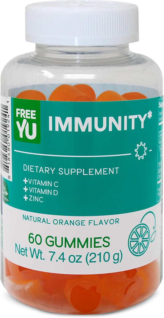 Immunity Boosting Gummy Vitamins for Adults & Teens - Chewable Multivitamin Gummies with Zinc, Vitamin C and D - Naturally Flavored & Gluten Free - 60 Count