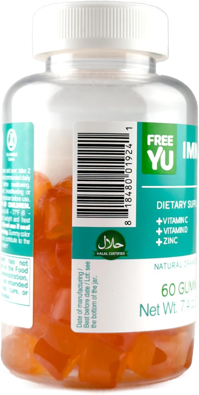 Immunity Boosting Gummy Vitamins for Adults & Teens - Chewable Multivitamin Gummies with Zinc, Vitamin C and D - Naturally Flavored & Gluten Free - 60 Count