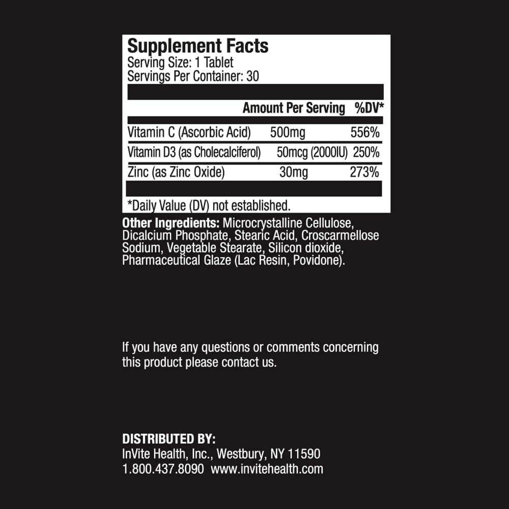 Immunity Hx™ Supplement - Boosts Immune System with Vitamin C, D3, and Zinc - 30 Tablets x 2 Pack