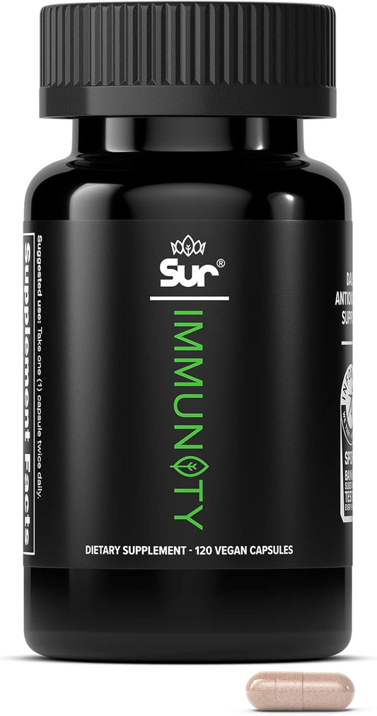 Immunity Support Supplement with Vitamin C, Acerola Cherry, Turmeric, Green Tea Extract - Antioxidant Blend for Optimal Wellness (120 Capsules)