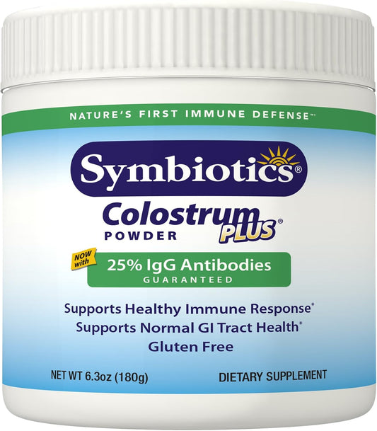 Immunity Support: Symbiotics Colostrum Plus Powder Supplement - 6.3 Ounces (180g)