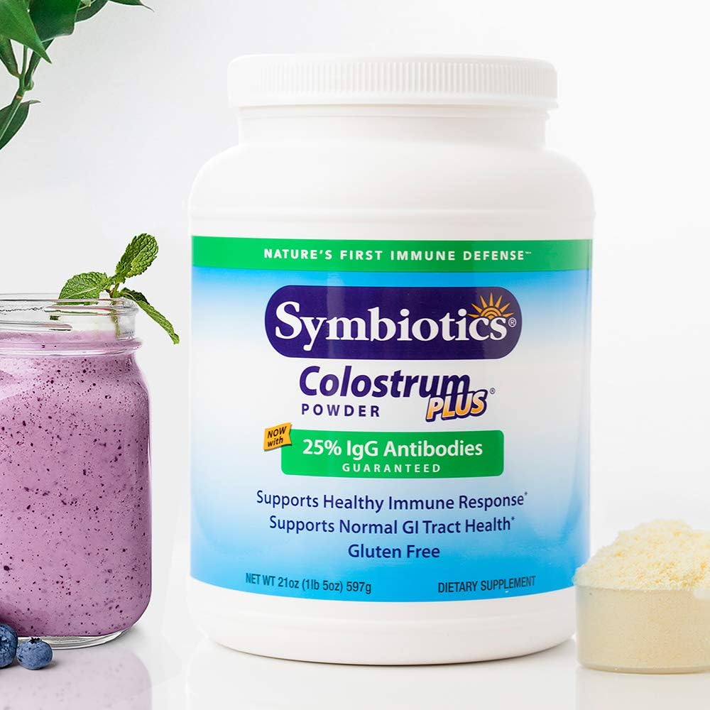 Immunity Support: Symbiotics Colostrum Plus Powder Supplement - 6.3 Ounces (180g)