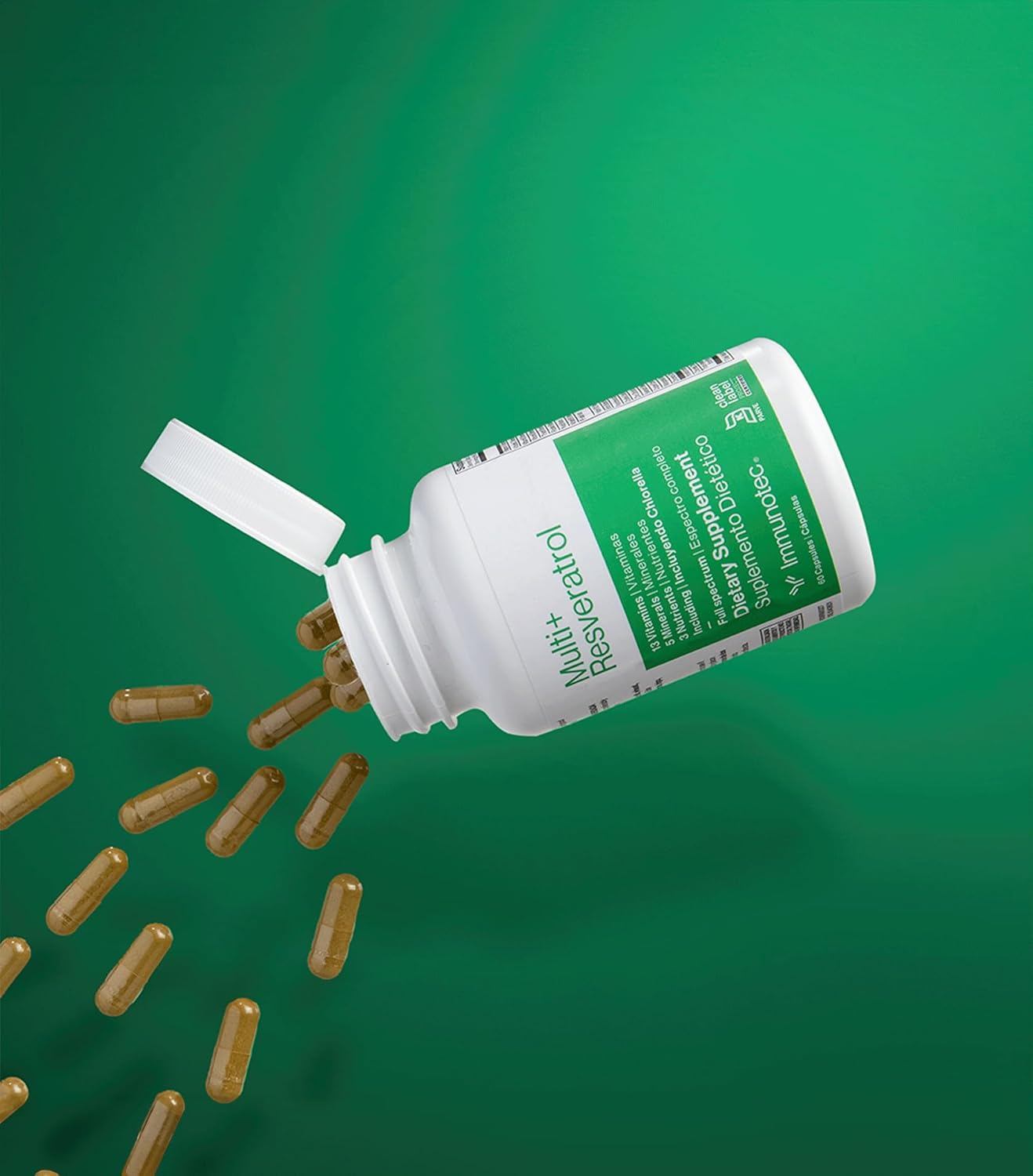 Immunotec Multi+ Resveratrol Full Spectrum Dietary Supplement with 13 Vitamins, 5 Minerals, and Chlorella Extract