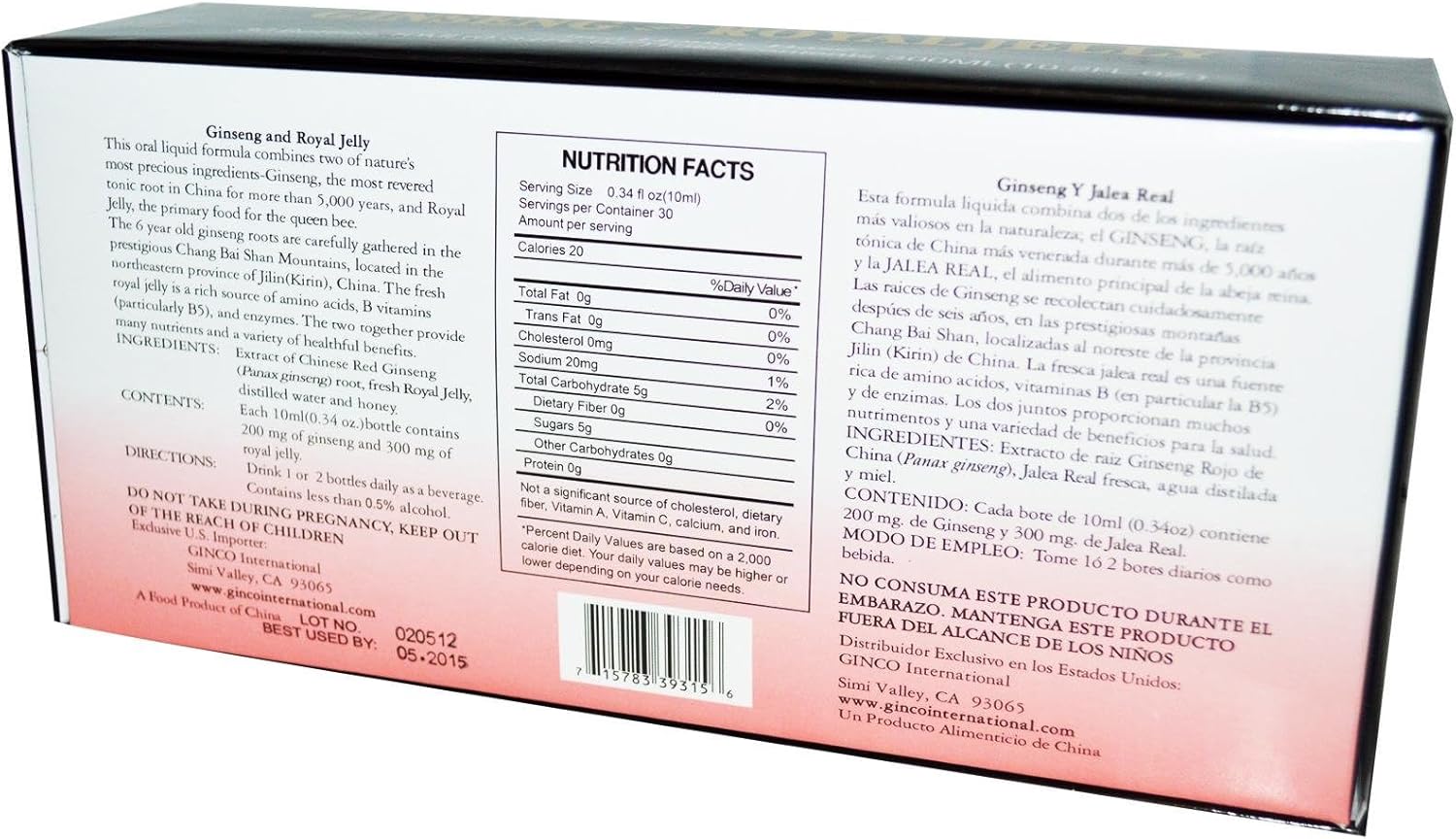 Imperial Elixir Ginseng and Royal Jelly Vials 10 Pack - 10 mL Each - Natural Energy Boost and Immune Support