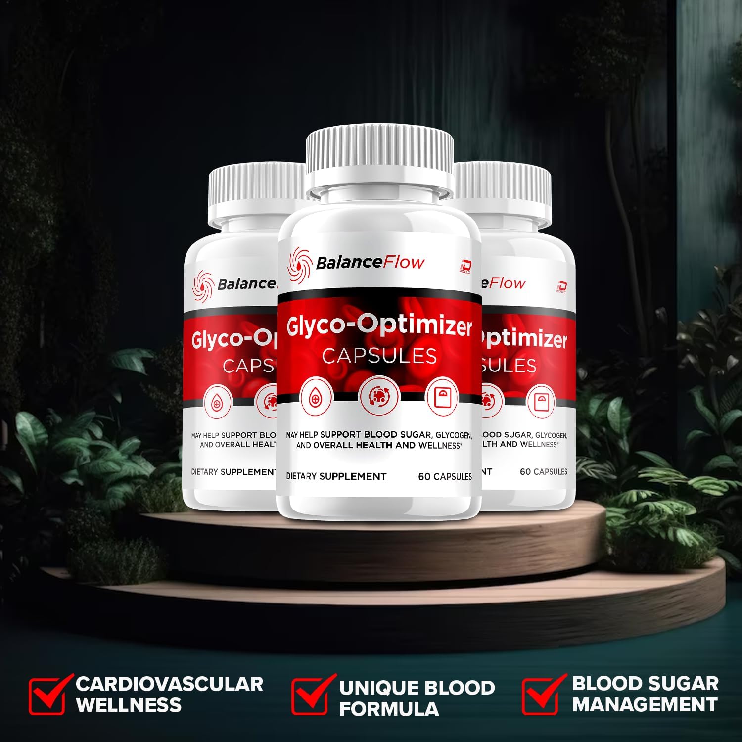 Indelo Balance Flow Capsules - Natural Maximum Strength Supplement for Healthy Glyco Levels - 2 Pack (120 Capsules)