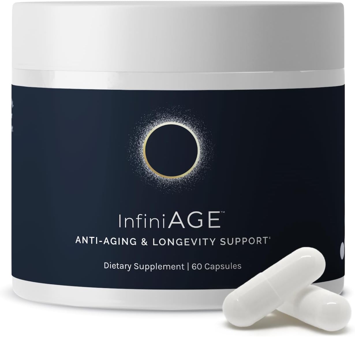 InfiniWell Longevity Support Capsules with Zinc, NAC, Luetin, and Eclipse Bio-Age Complex for Healthy Aging - 60 Capsules
