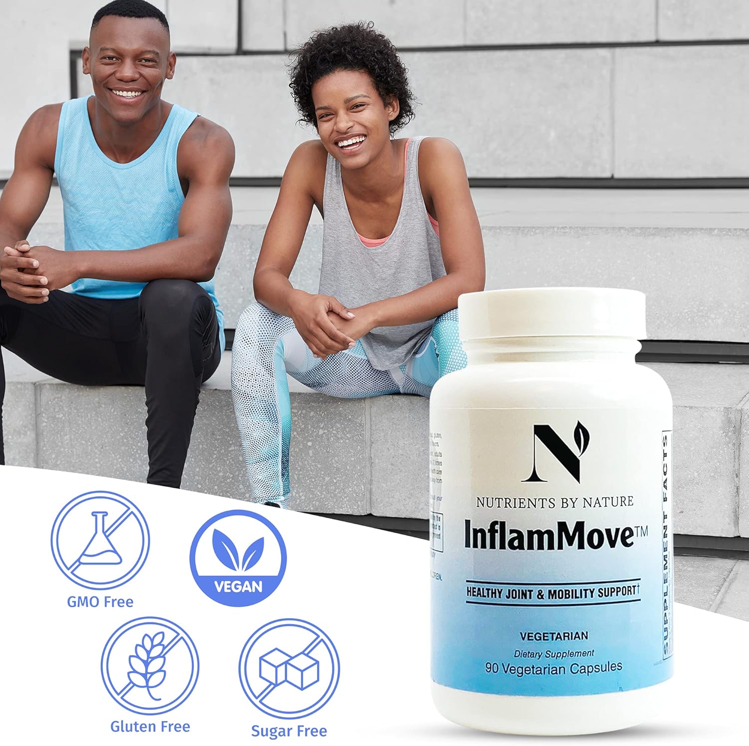 InflamMove Joint Support Capsules with White Willow, Boswellia, Turmeric & Ginger - 90 Vegetarian Capsules