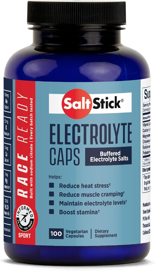 Informed Sport Certified SaltStick Electrolyte Capsules for Running, 100 Capsules - Reduce Muscle Cramps, Sports Nutrition Hydration
