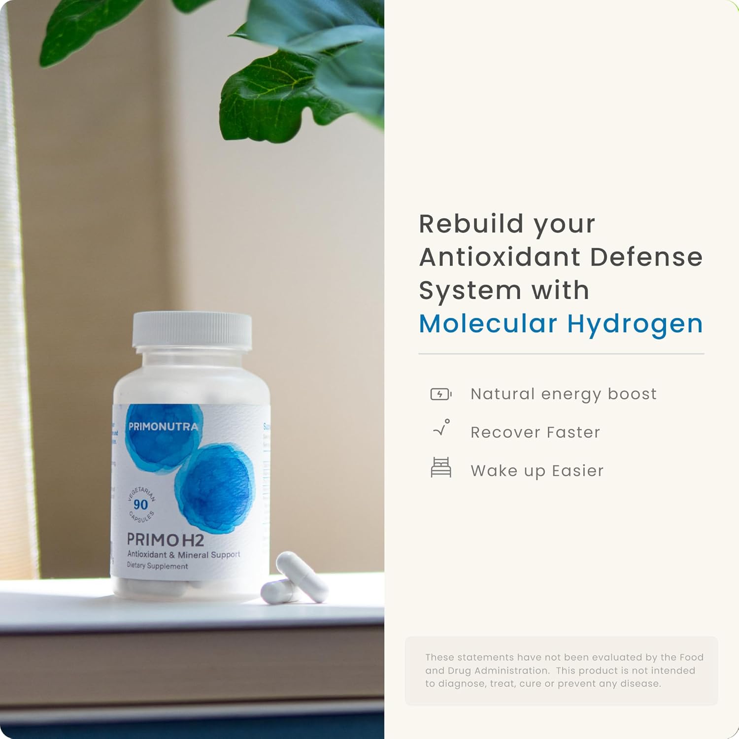 Ingestible Molecular Hydrogen Supplement 90ct - Antioxidant & Mineral Complex - Alternative to H2 Tablets & Hydrogen Water