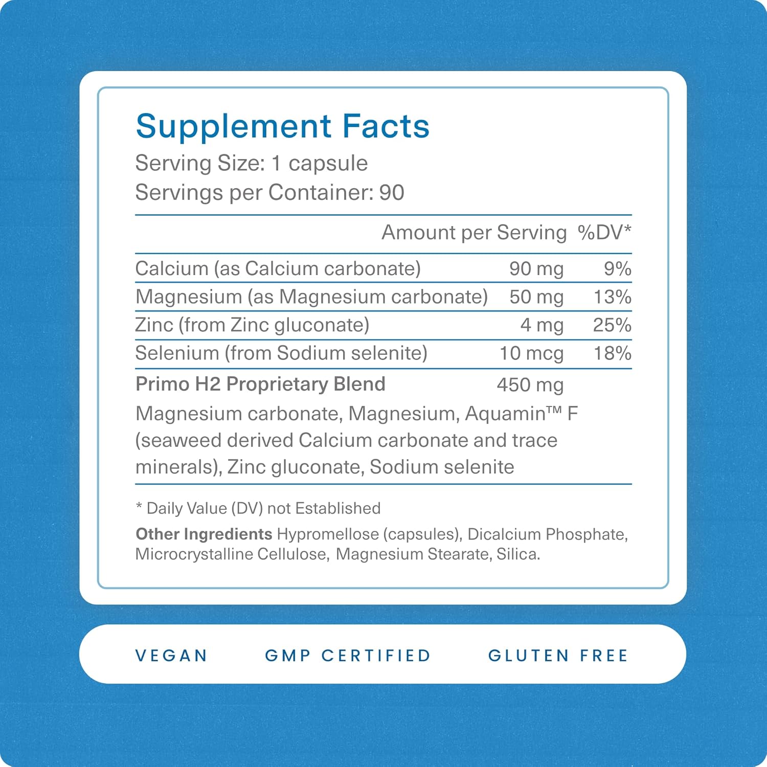 Ingestible Molecular Hydrogen Supplement 90ct - Antioxidant & Mineral Complex - Alternative to H2 Tablets & Hydrogen Water