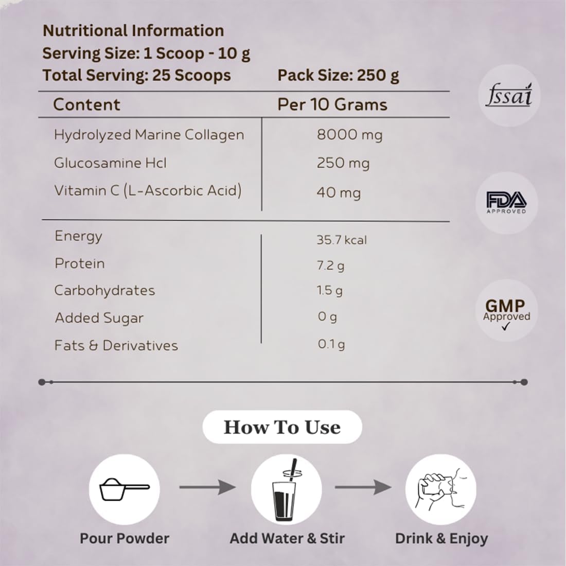 INJA Wellness Fit Marine Collagen Powder with Vitamin C for Healthy Joints, Muscles, Skin & Hair - Chocolate Flavor, 250g