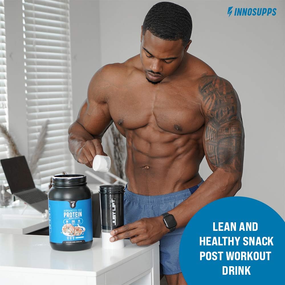 Inno Supps Advanced Iso Protein Powder - 100% Whey Isolate, Fruity Cereal Donut Flavor - Low Fat, Low Carb, No Artificials - 25g Protein - Hormone, Gluten, Soy Free