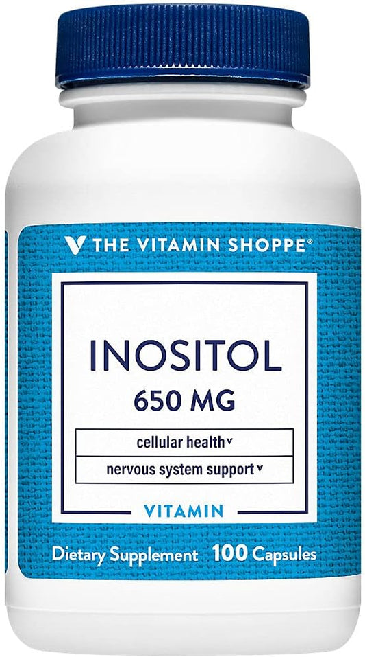 Inositol 650MG Capsules for Healthy Liver & Cellular Function - 100 Count