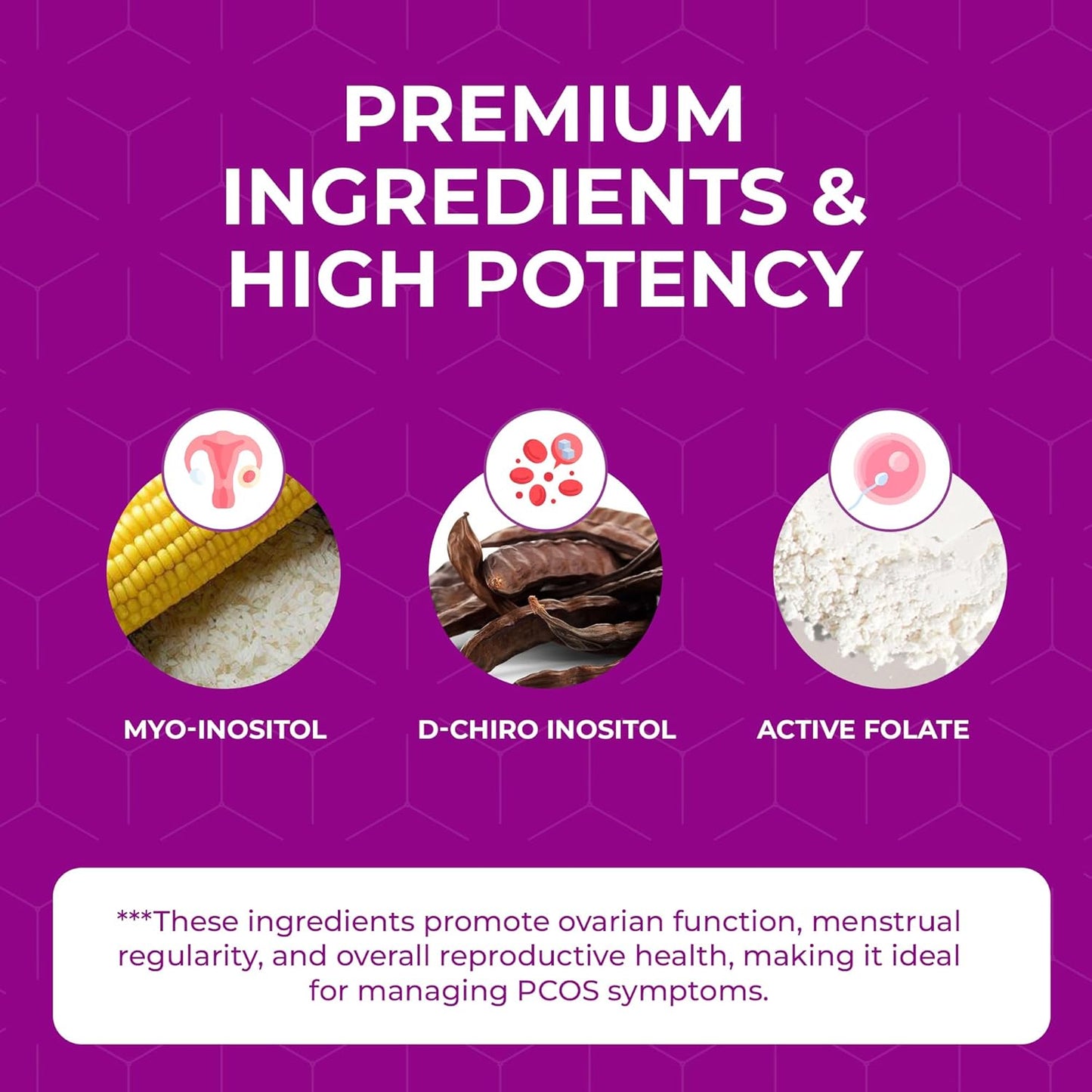 Inositol Supplement with Myo-Inositol, D-Chiro Inositol, and Folate for Hormone Balance - 180 Servings