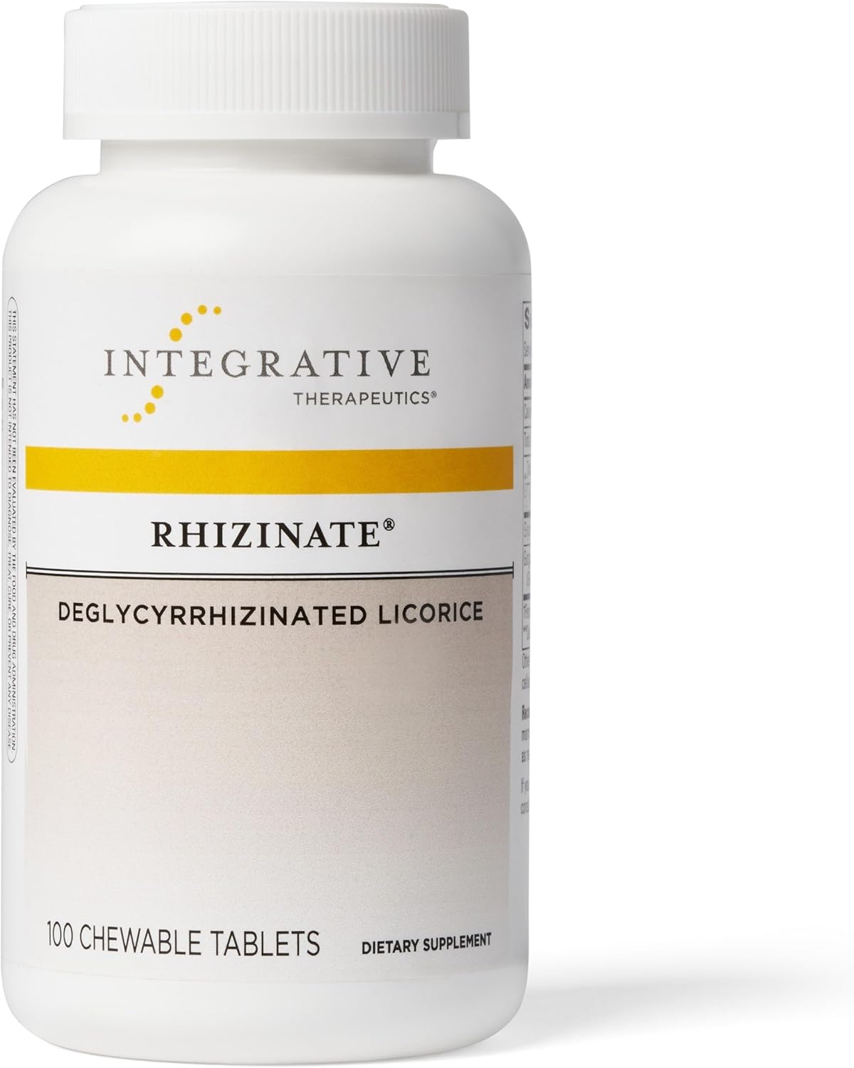 Integrative Therapeutics Rhizinate - Chewable DGL Tablets for Digestive Support - Licorice Root Extract - Gluten-Free, Dairy-Free, Vegan - 100 Tablets