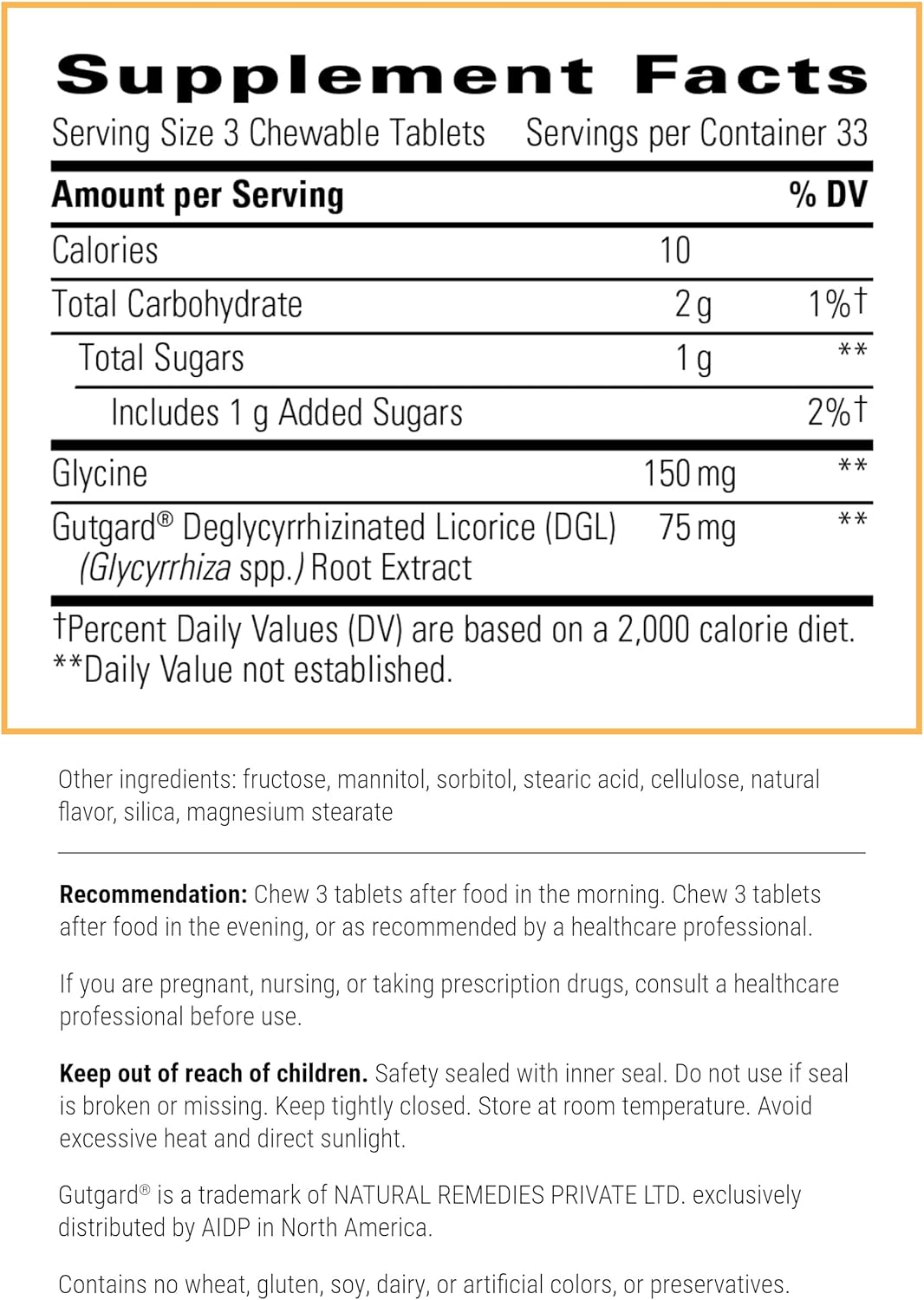 Integrative Therapeutics Rhizinate - Chewable DGL Tablets for Digestive Support - Licorice Root Extract - Gluten-Free, Dairy-Free, Vegan - 100 Tablets