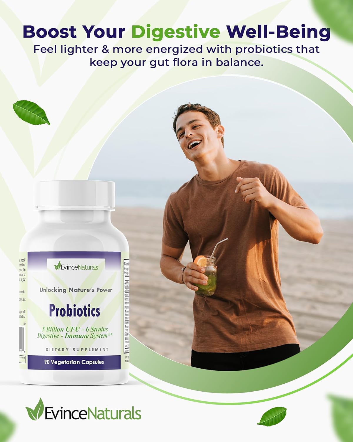 Intense Regenerative Probiotic & Prebiotic Supplement for Men & Women - 5 Billion CFU - Digestive Support & Immunity - 90 Capsules