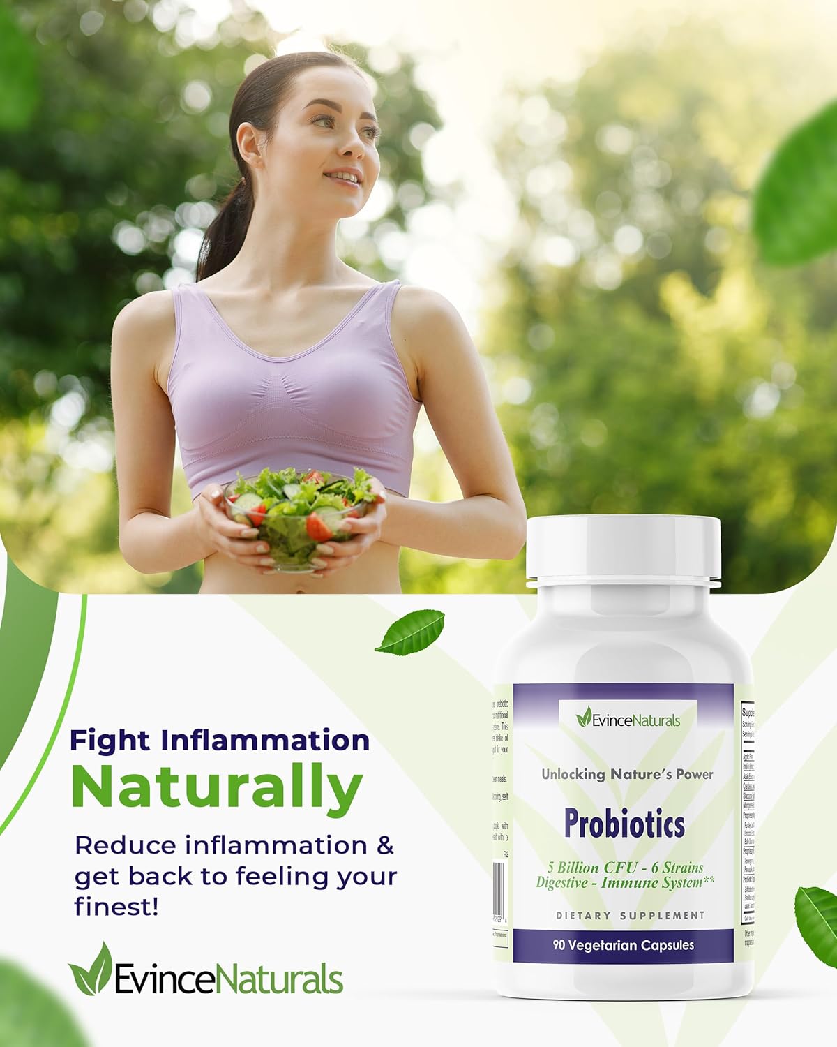 Intense Regenerative Probiotic & Prebiotic Supplement for Men & Women - 5 Billion CFU - Digestive Support & Immunity - 90 Capsules