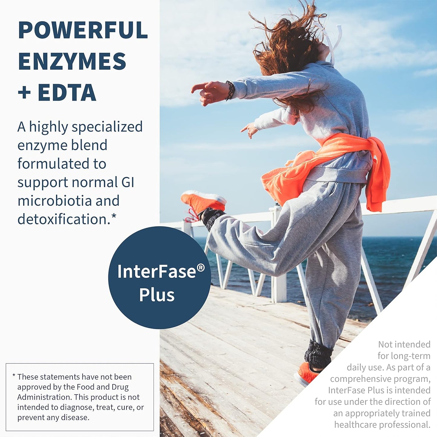 Interfase Plus by Klaire Labs: Enzyme Blend with EDTA for Biofilm Disruption - Gut Health and Detox Support (60 Capsules)