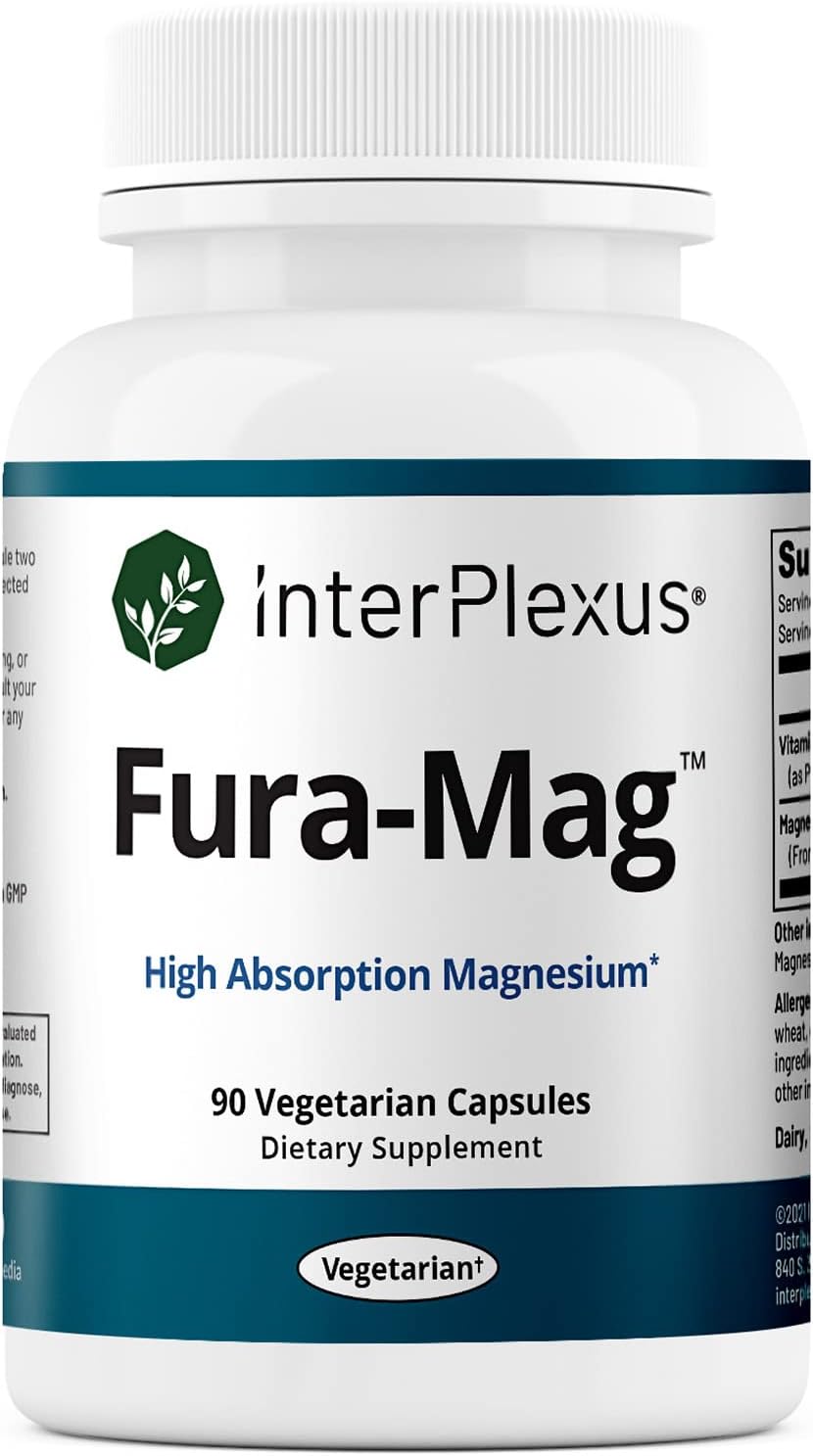 InterPlexus Fura-Mag: High Absorption Magnesium & Vitamin B6 Capsules - 90 Servings, Gluten/Dairy/Soy Free