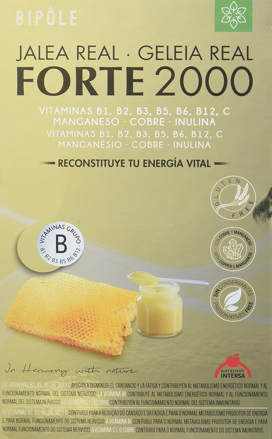 INTERSA Forte 2000 BIPOLE Royal Jelly - 20 Ampoules for Enhanced Wellness and Vitality