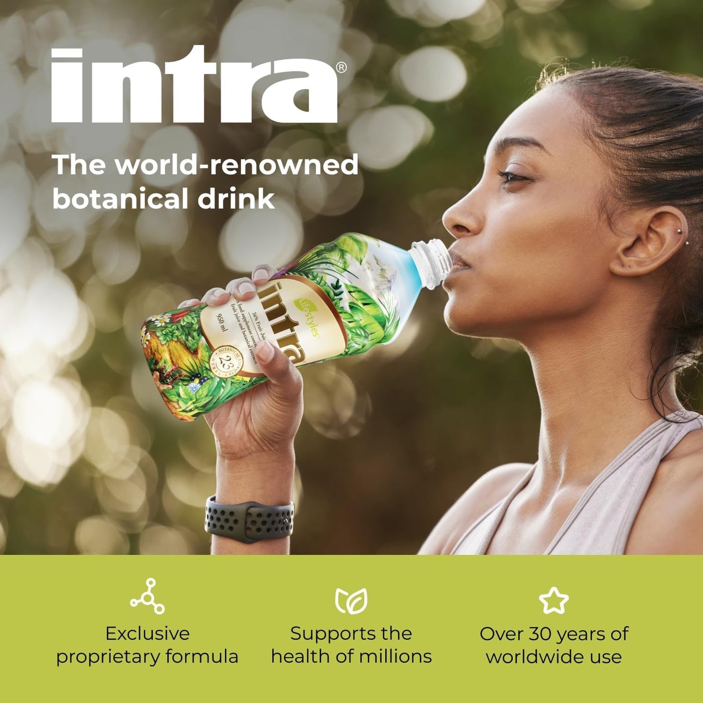 Intra Lifestyles Herbal Juice Drink with 23 Botanical Extracts for Immune Support, Detox, Digestive & Cardiovascular Health - 950 mL