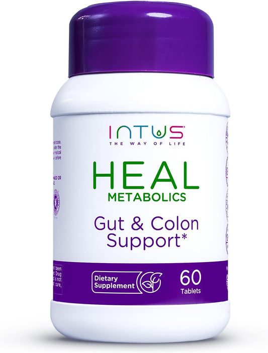 Intus Heal Colon Cleanse Supplement for Gut Health - Detox & Laxative - Ayurvedic Immune Support - 60 Tablets