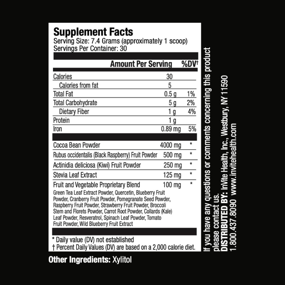 Invigorate Your Body with Invite Health Cocoa Hx® Superfood Supplement - Boost Circulation, Energy, and Metabolism - Vegan Formula - 60 Servings