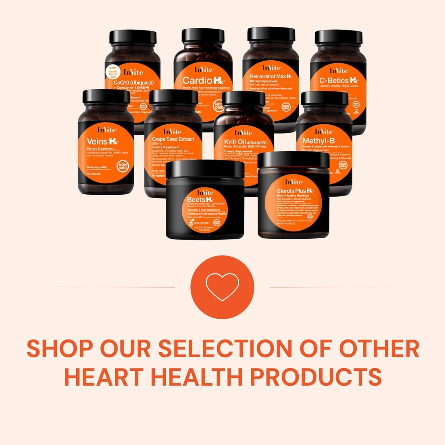 InVite Health Cardio Hx® - Heart and Circulatory Support with Magnesium, Taurine, and Hawthorn - 120 Tablets