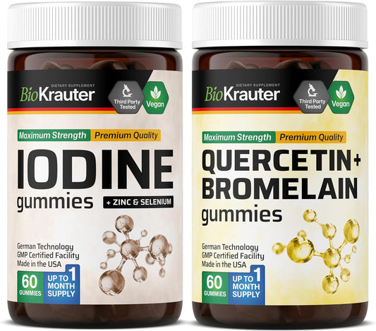 Iodine and Quercetin with Bromelain Gummies - 120 Count - Immune Support and Antioxidant Formula