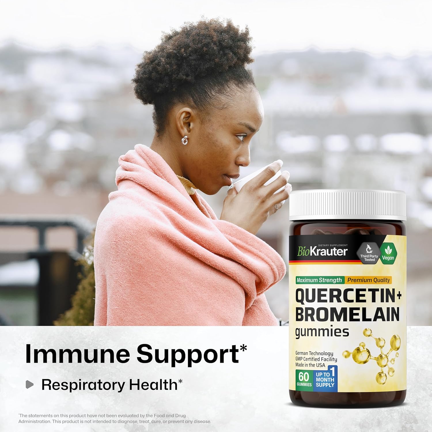 Iodine and Quercetin with Bromelain Gummies - 120 Count - Immune Support and Antioxidant Formula