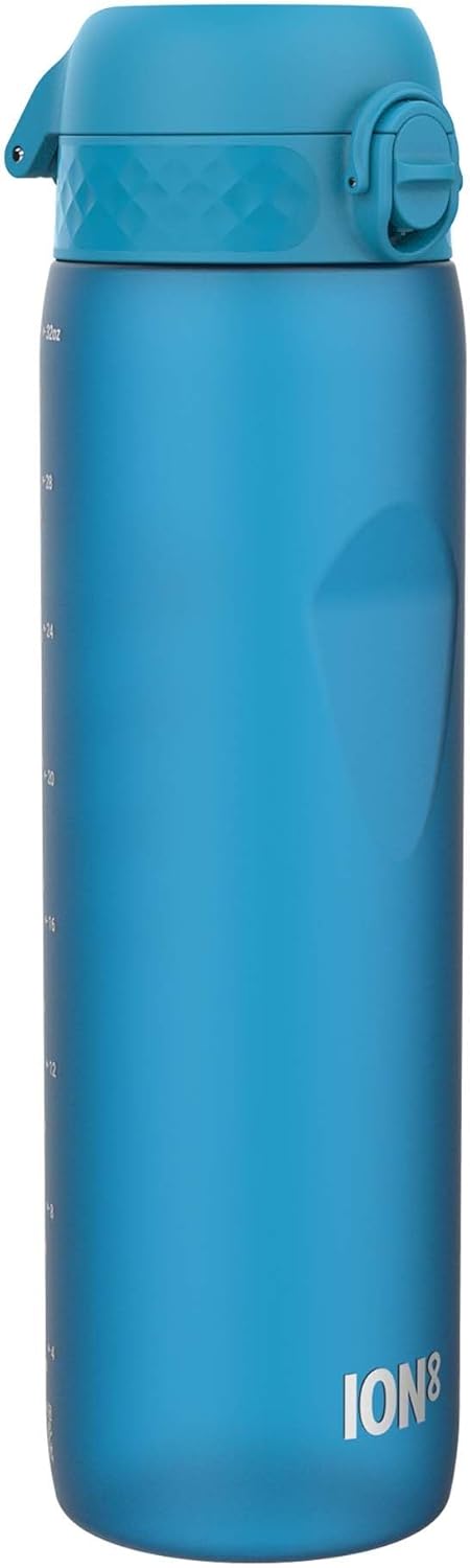 Ion8 1L Water Bottle: Leak Proof, Flip Lid, Carry Handle, Rapid Flow, BPA Free, Dishwasher Safe, Soft Grip - Sports & Gym Friendly, Eco-Friendly Recyclon