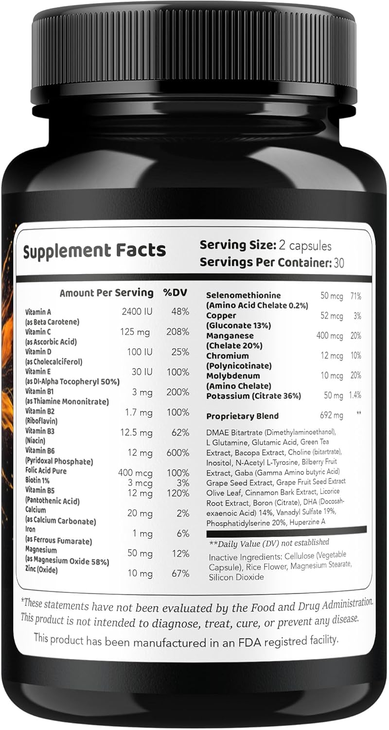 IQ Blast Pro Supplement (2 Pack) - Advanced Formula Capsules for 2 Months Support