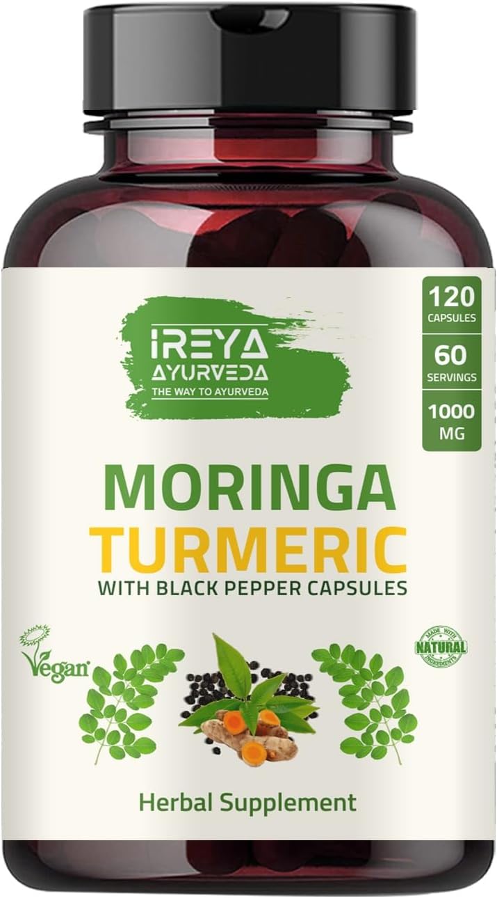 Ireya Ayurveda Moringa Turmeric and Himalayan Shilajit Capsules for Natural Wellness