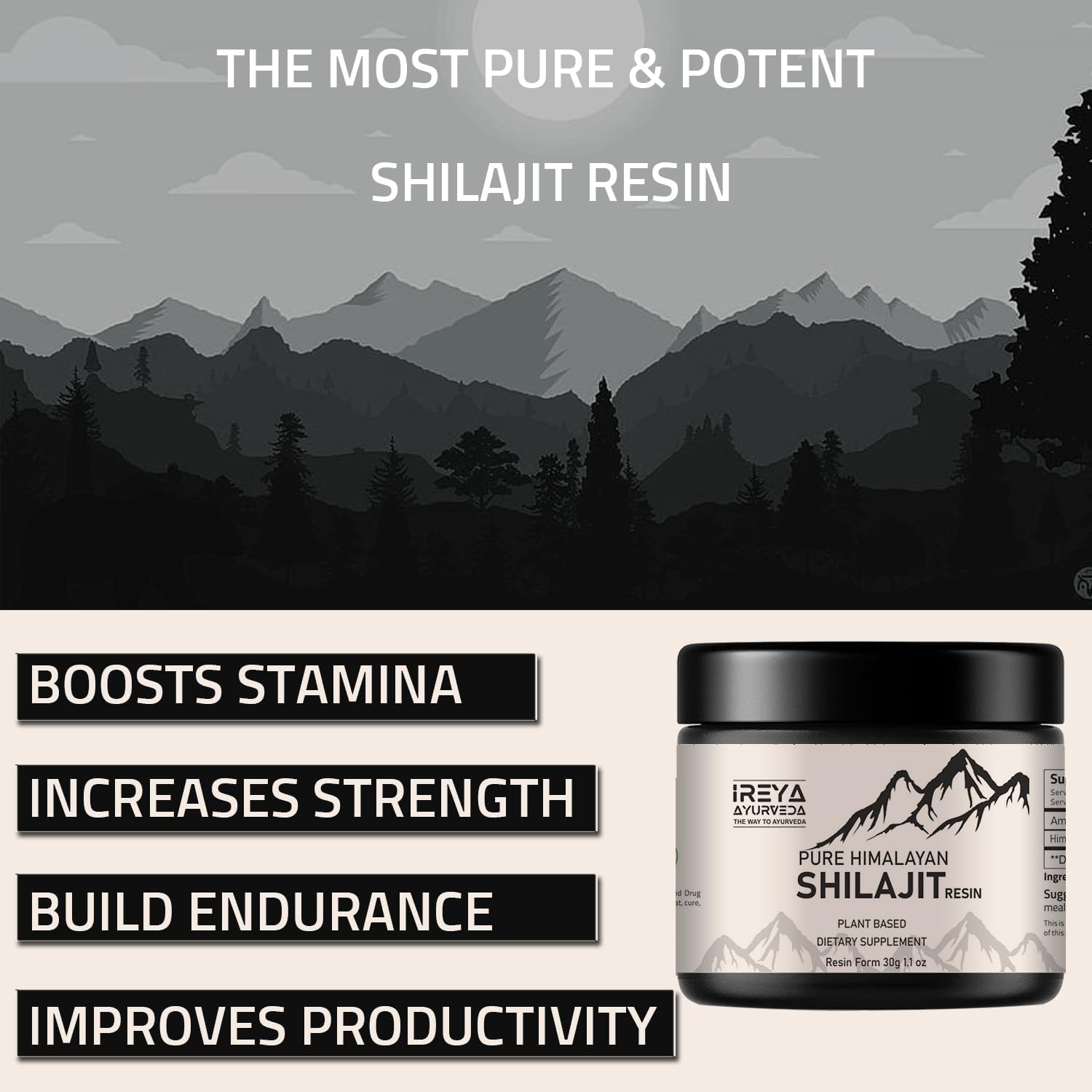 Ireya Ayurveda Moringa Turmeric and Himalayan Shilajit Capsules for Natural Wellness