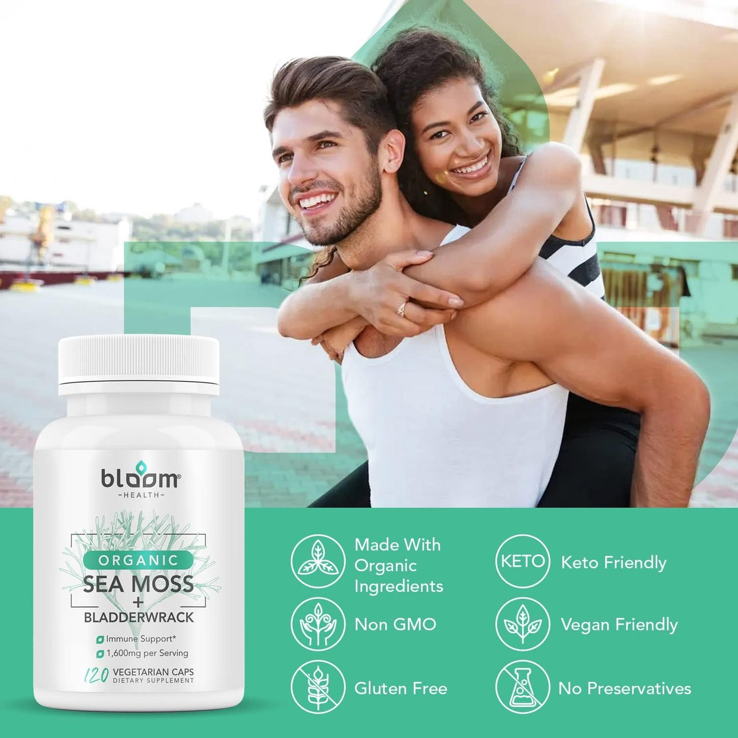 Irish Moss Supplement Capsules for Thyroid & Immune Support - Vegan Sea Moss Pills for Health - Non-GMO, Raw, 120 Vegetarian Capsules